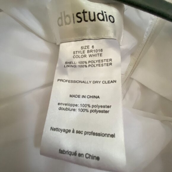 NWT Davids Bridal Halter Chiffon Wedding Dress Size 6 Empire Waist Sweetheart - Picture 10 of 16